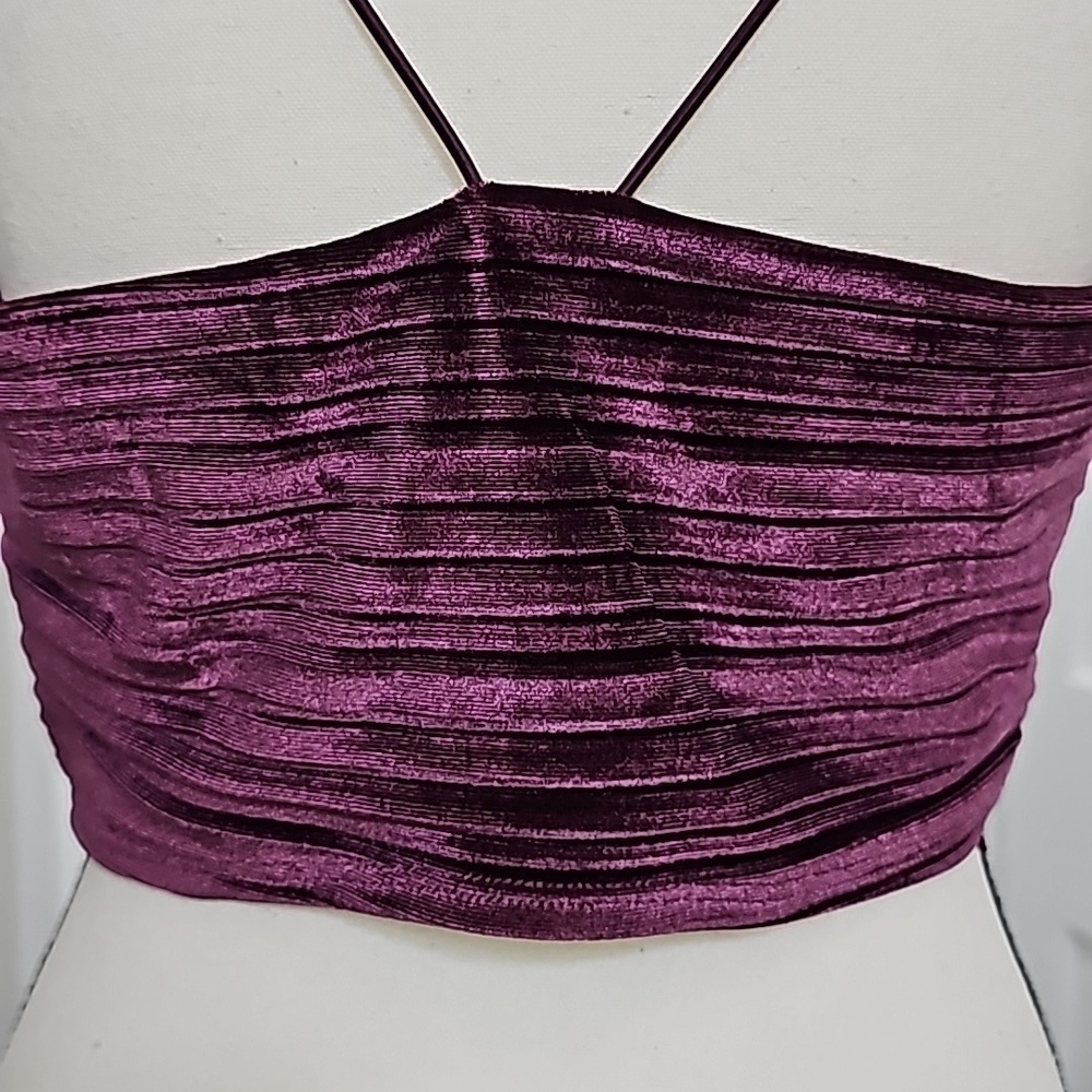 Wild Fable Cinched Front Velvet Ribbed Crop Top Size M - Picture 8 of 12